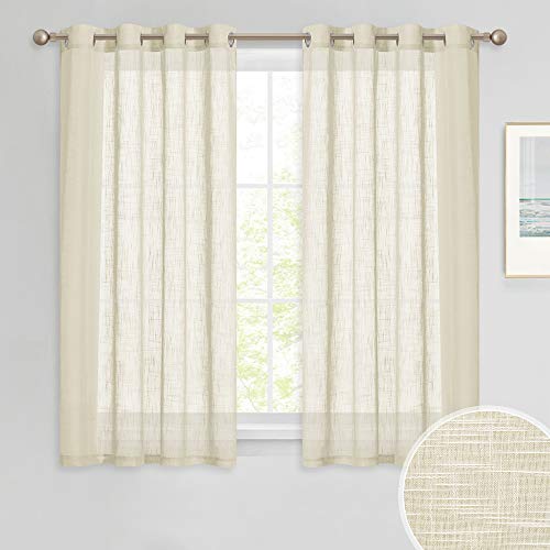 PONY DANCE Cortinas Visillos Modernos -Cortinas Visillos con Ojales para Salón Dormitorio Matrimonio Habitación Juvenil Infantil, A 132 x L 137 CM, 2 Unidades, Beige PONY DANCE Cortinas Visillos Modernos -Cortinas Visillos con Ojales para Salón Dormitorio Matrimonio Habitación Juvenil Infantil, A 132 x L 137 CM, 2 Unidades, Beige