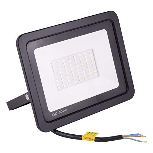 POPP® Foco Proyector LED 50W para uso Exterior Iluminación Decoración 4000K luz neutra Impermeable IP65 Negro y Resistente al agua. (4000K,50W) POPP® Foco Proyector LED 50W para uso Exterior Iluminación Decoración 4000K luz neutra Impermeable IP65 Negro y Resistente al agua. (4000K,50W)