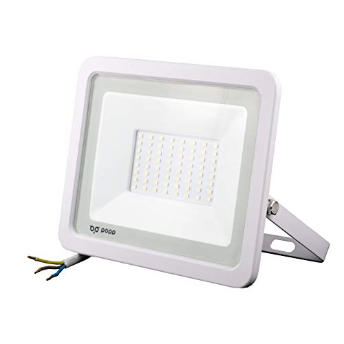 POPP® Foco Proyector LED 50W para uso Exterior Iluminación Decoración 6000K luz fria Impermeable IP65 Blanco transparente y Resistente al agua. (50) POPP® Foco Proyector LED 50W para uso Exterior Iluminación Decoración 6000K luz fria Impermeable IP65 Blanco transparente y Resistente al agua. (50)