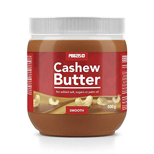 Prozis Cashew Butter 500g - Textura Deliciosa y Cremosa - Fuente Natural de Proteína - Apto para Veganos, Dietas Kosher y Halal - Sin Lactosa, Sal, Azúcar o Aceite de Palma