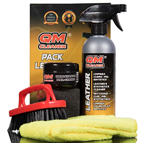 QM Cleaner Pack Leather - Kit de limpieza e hidratación del cuero, piel y polipiel - Incluye limpiador y crema hidratante para el cuidado del cuero