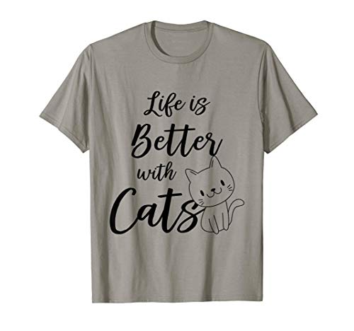 Regalo de gato doméstico La vida es mejor con los gatos Camiseta