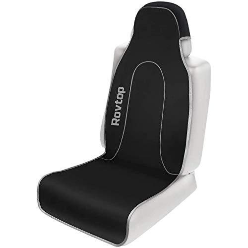 Rovtop Funda de Asiento Delanteros de Automóvil - Cubierta de Asiento de Automóvil Universales, Impermeable, Fácil de Instalar, 145x58 cm (Negro/Gris)