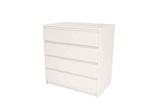 Samblo Kai - Cajonera de melamina con 4 cajones , Blanco, 45 x 70 x 73 cm