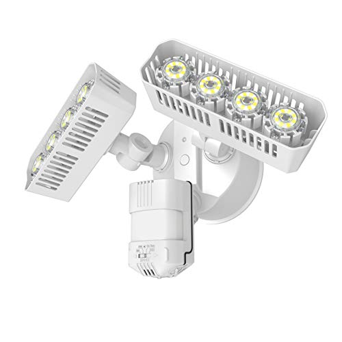 SANSI Foco LED Exterior con Sensor de Movimiento PIR, 36W (Equivalentes de 250w) 3600lm Super Brillo 5000K Blanco Frío Proyector LED, IP66 Impermeable Luces de Seguridad Focos LED Exterior, Blanco