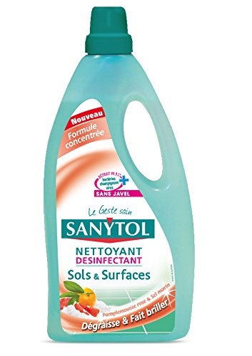 Sanytol detergente para pies los pisos y superficies, o Fruit y molinillo de sal marina, desinfectante, 1 L, 4 pcs Sanytol detergente para pies los pisos y superficies, o Fruit y molinillo de sal marina, desinfectante, 1 L, 4 pcs