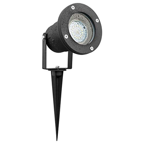SEBSON Lámpara LED de jardín con estaca y Foco orientable, Luz de Exterior IP65, GU10 3,5W 300lm 6500K Blanco frío