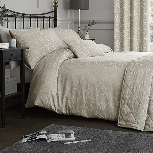 Serene Alexa - Juego de Funda nórdica Jacquard, Lino, Duvet Cover Set - Single