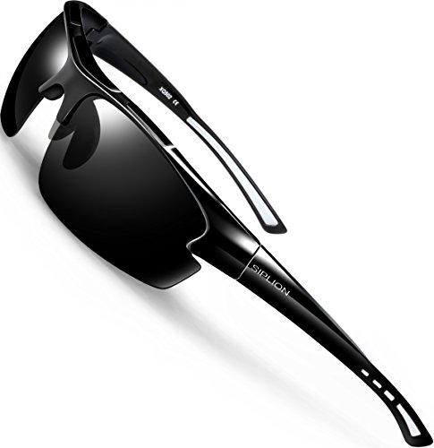 SIPLION Hombre Gafas de sol Polarizadas Deportes para Ciclismo Pesca Golf TR90 Súper ligero Marco 502 BLACK SIPLION Hombre Gafas de sol Polarizadas Deportes para Ciclismo Pesca Golf TR90 Súper ligero Marco 502 BLACK