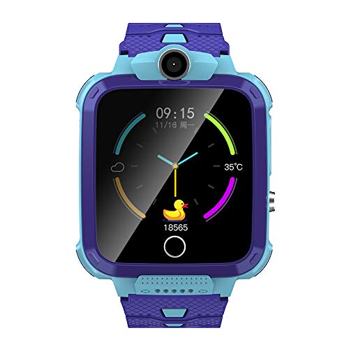 Smartwatch para niños Rastreador GPS LBS a Prueba de Agua con teléfono Pantalla táctil Llamada Cámara Reloj para niños con Juego de cámara de Chat de Voz, Compatible con iOS/Android