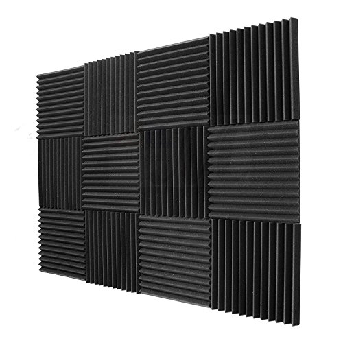 SODIAL 12 Pack- acusticos paneles de espuma de ingenieria Paneles cunas de esponja de aislamiento acustico 30 * 30 * 2.5cm