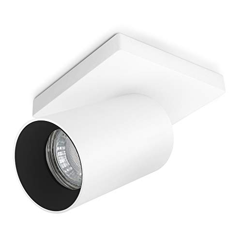SSC-LUXon ALVO - Foco de pared y techo (1 foco, para bombilla GU10, orientable), color blanco y negro