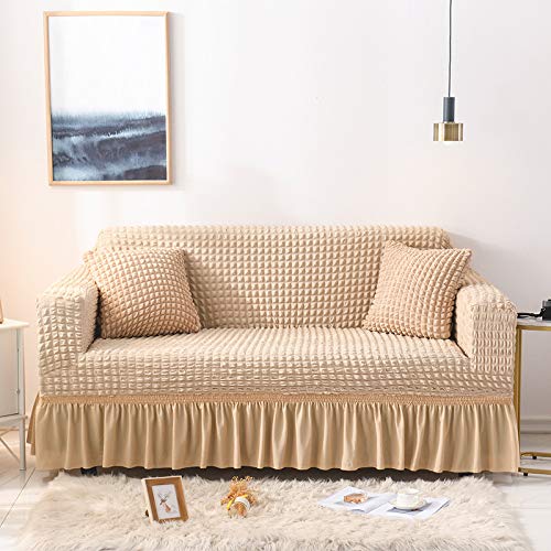 SSHHJ Funda De Sofá Chaise Longue con Borde De Encaje De Tela De Burbuja Gruesa De Estilo Europeo Cubierta por Completo, Buena Flexibilidad, Fácil Instalación, Antideslizante, Antiincrustante