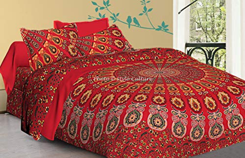 Stylo Culture Étnico Funda De Edredón Algodón Cama Matrimonial Funda Nórdica con Fundas De Almohada Rojo Amarillo Mandala Tamaño Reina Impreso Pluma de Pavo Real Sabana (218 x 208 cm) Stylo Culture Étnico Funda De Edredón Algodón Cama Matrimonial Funda Nórdica con Fundas De Almohada Rojo Amarillo Mandala Tamaño Reina Impreso Pluma de Pavo Real Sabana (218 x 208 cm)