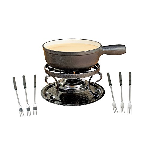 Swissmar Lugano Cheese Fondue, 9-Piece, Black by Swissmar