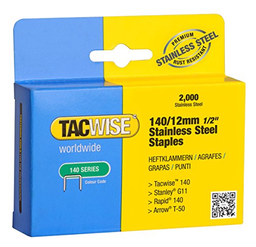 Tacwise 1220 Grapas de Acero Inoxidable de Tipo 140/12 mm