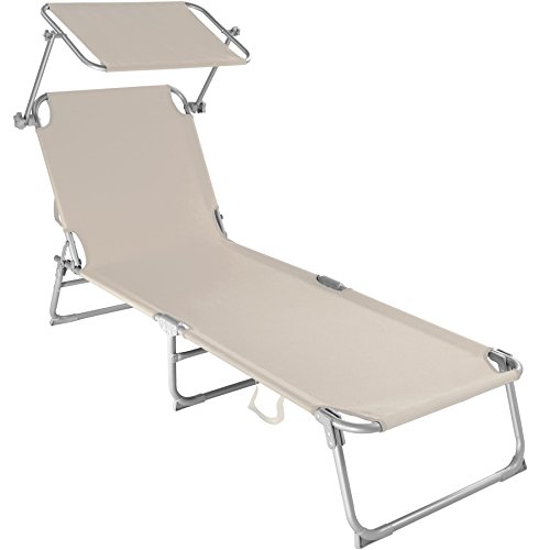 Tectake Cama Hamaca Tumbona Aluminio Plegable con Parasol Playa Jardín Exterior Tectake Cama Hamaca Tumbona Aluminio Plegable con Parasol Playa Jardín Exterior