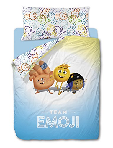 The Emoji Movie Funda Nórdica para Cama, Algodón-Poliéster, Multicolor, Individual, 200x90x25 cm, 3 Unidades