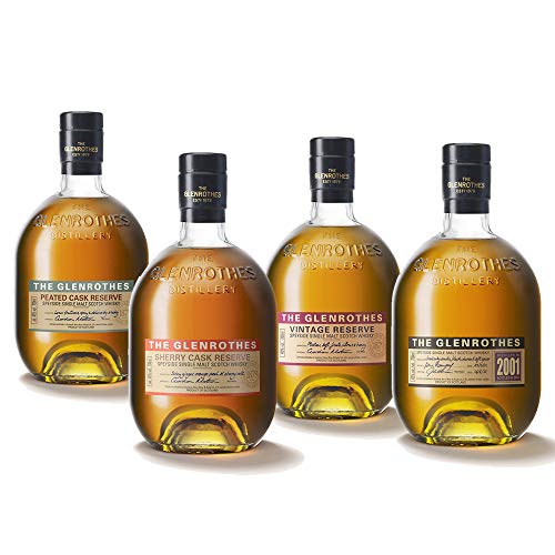 The Glenrothes 2001 + Sherry Cask + Vintage Reserve + Peat Cask - Whisky, pack de 4 botellas x 0.7 L