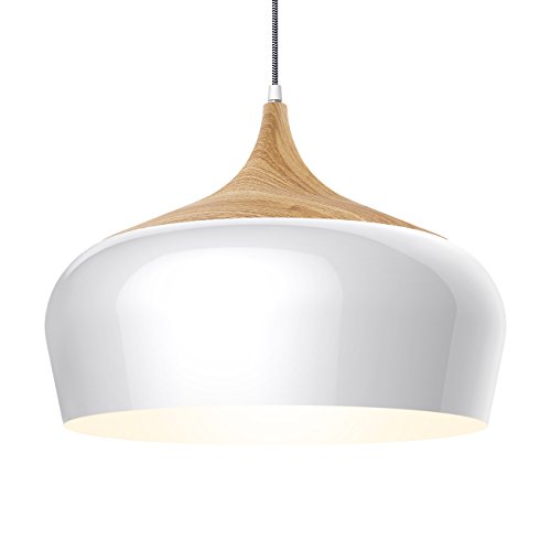 Tomons lámpara de techo lámpara colgante plafonera en metal efecto madera, bombilla LED de 8W para comedor, cocina, bar, sala de estar estudio - PL1001