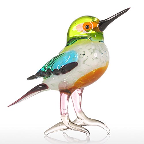 Tooarts Figura decorativa de aves Escultura animal hecha de vidrio Multicolor