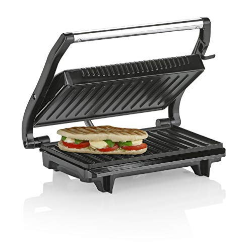 Tristar GR-2846 Parrilla de contacto, 700 W, Plástico, negro y plateado Tristar GR-2846 Parrilla de contacto, 700 W, Plástico, negro y plateado