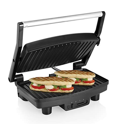 Tristar GR-2856 Parrilla de Contacto, 28 x 19 cm, Revestimiento antiadherente, 1500 W, Negro