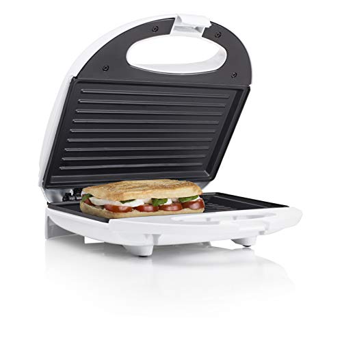 Tristar SA-3050 Sandwichera grill con placas de parrilla, tamaño compacto con compartimento para cable, potencia de 750 W, recubrimiento antiadherente