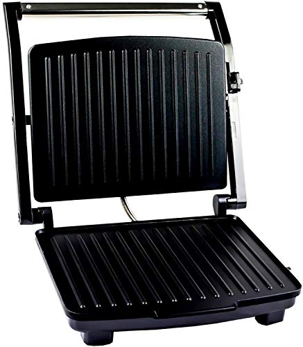 Tu compra perfecta 2017 SANDWICHERA PANINI Grill 2000W Antiadherente Cubierta Superior Acero Inoxidable ASA DE Toque Frio PIES DE Goma MP-5781