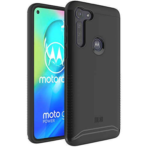 TUDIA DualShield diseñado para Moto G8 Power Case (2020), [Merge] V2 Dual Layer Heavy Duty Slim Hard Shell Case para Motorola Moto G8 Power (Negro) Mate