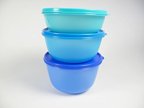Tupperwares Clarissa para frigorífico de Tupperware, 2 litros azul oscuro + 1,5 litros azul + 1 litro turquesa, Panorama 27537