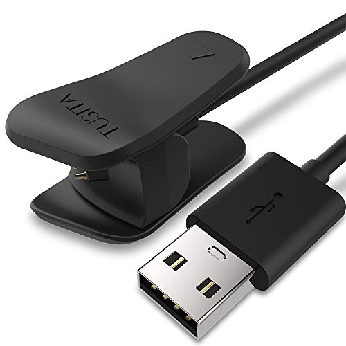 TUSITA Cargador para Garmin Vivosmart 4 - Cable de Carga USB 100cm Pinza de la Base - Actividad Tracker Accesorios (1-Pack)