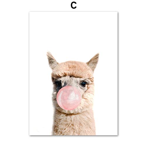UIOLK Lienzo artístico Oso Cerdo Alpaca Ardilla Globo Animal impresión Arte de la Pared Pintura Cartel nórdico e impresión Pared Moda Cartel Popular UIOLK Lienzo artístico Oso Cerdo Alpaca Ardilla Globo Animal impresión Arte de la Pared Pintura Cartel nórdico e impresión Pared Moda Cartel Popular