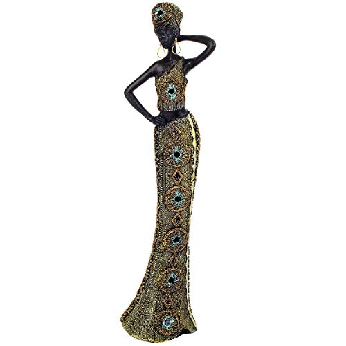 Vidal Regalos Figura Decorativa Resina Mujer Africana Masai 43 cm