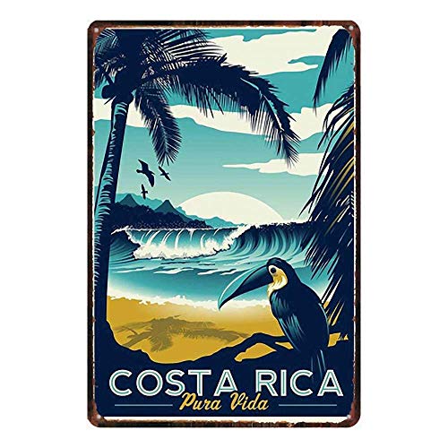 Vvision Costa Rica El Arte Pintura de Hierro Cartel de Pared de Chapa Placa de Metal Cartel de decoración de Pared para el hogar Garaje Tienda Bar