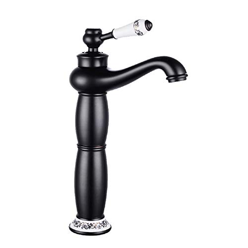 WAZA Grifo de Lavabo de Baño Cocina Grifería de Latón Alta Calidad Mezclador Agua Fría y Caliente Válvula de Cerámica Grifo de Fregadero Estilo de Retro Elegante (3/8", Níquel Negro) WAZA Grifo de Lavabo de Baño Cocina Grifería de Latón Alta Calidad Mezclador Agua Fría y Caliente Válvula de Cerámica Grifo de Fregadero Estilo de Retro Elegante (3/8", Níquel Negro)