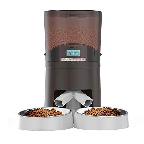 WellToBe 7L dispensador de alimentación automático para Dos Mascotas- Comedero automático Gatos y Perros con Temporizador hasta 6 Comidas al día, Programable, Grabadora de Voz y Altavoz WellToBe 7L dispensador de alimentación automático para Dos Mascotas- Comedero automático Gatos y Perros con Temporizador hasta 6 Comidas al día, Programable, Grabadora de Voz y Altavoz