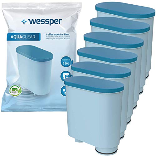 Wessper Filtro de agua antical compatible con Saeco AquaClean CA6903/00 CA6903/01 CA6903/99 CA6903 Cartucho filtrante Aqua Clean para máquina cafetera de café y espresso, 6 piezas