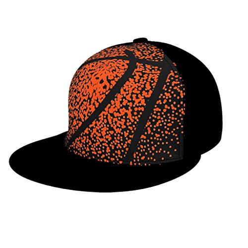 Women's Men's Cap Ball Basketball Orange Black Classic Mesh Hat Cap Adjustable Baseball Cap for Men and Women