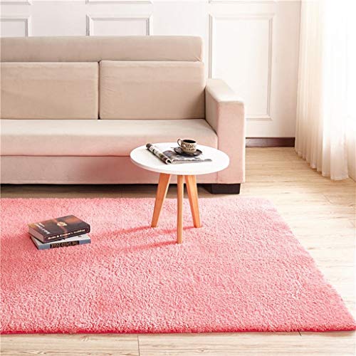 Yang baby Alfombra Vida Sencilla habitación Alfombra Moderna habitación Completamente amueblada Mesa de café Alfombra del hogar Tatami Alfombra de Noche Matt, Rosa (Size : 160 * 80cm)