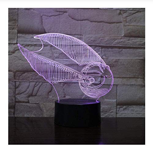 YOUPING 3D Ilusión Óptica Luz Táctil Sensor Bebé Niños Luz de Noche para Oficina Habitación 7/Colores Decorativos Lámpara 3D Regalo