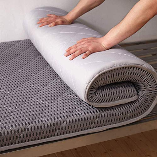 YWYW Alfombrilla de Tatami para Dormir colchón de futón de Piso Grueso y Suave Rollo de Cama japonés colchón para Dormitorio de Estudiantes colchón Plegable para Invitados Gris 80x200cm (31x