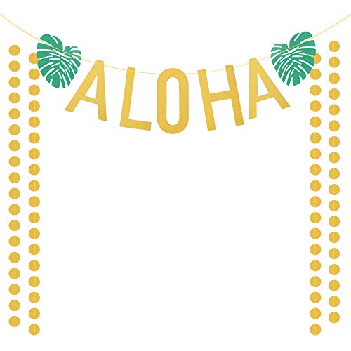 ZERHOK Banner Fiesta Aloha Banner Aloha Luau Bandera Fiesta Aloha decoración Aloha para Fiesta de Aloha Tropical y hawaina en Playa Piscina y BBQ