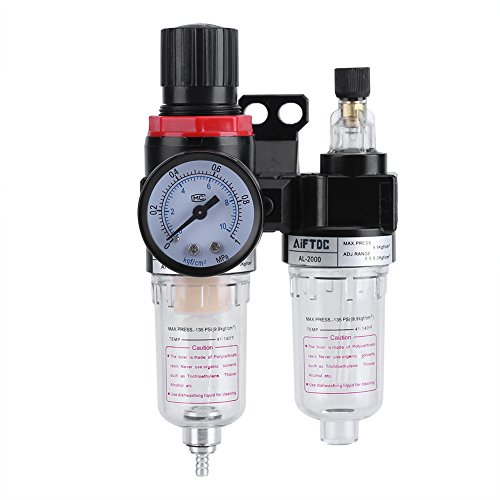 Zerodis Filtro de Aire 1/4 Pulgada Filtro De Aire Regulador del Compresor de aire, Separador del Separador de Aceite de Agua Zerodis Filtro de Aire 1/4 Pulgada Filtro De Aire Regulador del Compresor de aire, Separador del Separador de Aceite de Agua