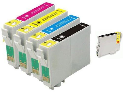 1 Full Set + 1 Extra Black Ink : 5 High Capacity Compatible InK Cartridges Multipack T1285 T1281 Black T1282 Cyan T1283 Magenta T1284 Yellow For Epson S22 SX125 SX130 SX235 BX305F BX305FW PLUS SX420W SX425W SX430W SX435W SX438 SX440 SX445W inkjet Printer