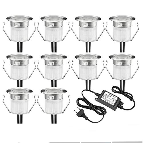 10 Luces Empotradas en el Piso WIFI Funciona con Alexa, Focos Empotrados LED RGB DC12V Ø30mm 0.6W LED Piso WiFi Smart Phone Inalámbrico Kit Completo 10 Luces Empotradas en el Piso WIFI Funciona con Alexa, Focos Empotrados LED RGB DC12V Ø30mm 0.6W LED Piso WiFi Smart Phone Inalámbrico Kit Completo