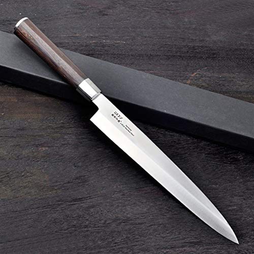 24cm 27cm Sushi cuchillo de cocina de acero inoxidable 1.4116 Alemania japonesa de filete Yanagiba Sashimi Cuchillos (Color : 240mm)