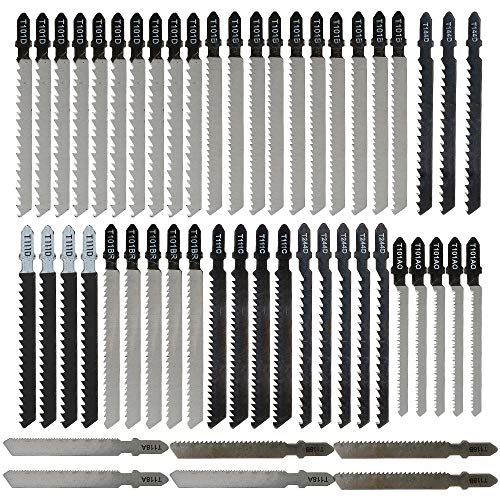 52 PCS Juego de Hojas de Sierra Caladora Sierra Cuchillo Calar para Corte de Madera/Metal/PVC