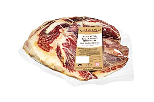 aBeiou. PALETA IBERICA DE CEBO DESHUESADA entera al vacío. Jamon iberico. Curado +28 meses en Guijuelo (Salamanca). Certificado garantía Hycer. Peso 2 a 2'5 kg.