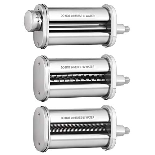 Accesorio de pasta para robot de cocina KitchenAid 3 en 1, accesorio para pasta de acero inoxidable con rodillo para espaguetis, cortador de fettuccina, accesorio Coolcook accesorio para KitchenAid Accesorio de pasta para robot de cocina KitchenAid 3 en 1, accesorio para pasta de acero inoxidable con rodillo para espaguetis, cortador de fettuccina, accesorio Coolcook accesorio para KitchenAid